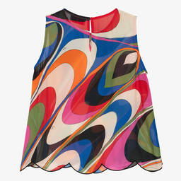 PUCCI-Teen Girls Onde Print Crêpe Top | Childrensalon Outlet