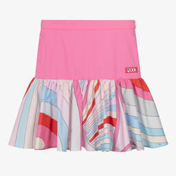 PUCCI-Teen Girls Pink Cotton Iride Print Skirt | Childrensalon Outlet