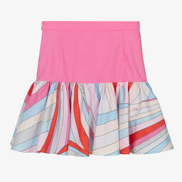 PUCCI-Teen Girls Pink Cotton Iride Print Skirt | Childrensalon Outlet