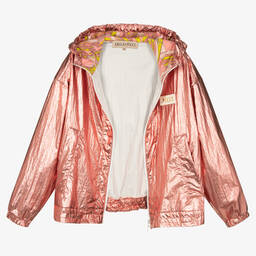 PUCCI-جاكيت هودي تينز بناتي لون زهري متاليك | Childrensalon Outlet