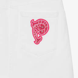 PUCCI-تنورة تينز بناتي قطن دنيم لون أبيض | Childrensalon Outlet