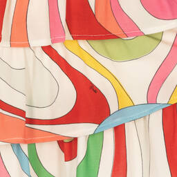 PUCCI-Teen Girls White Marmo Print Layered Skirt | Childrensalon Outlet
