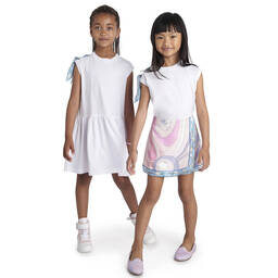 PUCCI-Teen Girls White Organic Cotton Dress | Childrensalon Outlet