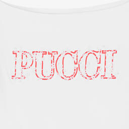 PUCCI-Teen Girls White Organic Cotton Onde T-Shirt | Childrensalon Outlet