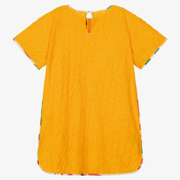 PUCCI-فستان قطن جيرسي لون أصفر بطبعة مارمو | Childrensalon Outlet