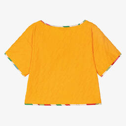 PUCCI-Желтая футболка с принтом Marmo | Childrensalon Outlet