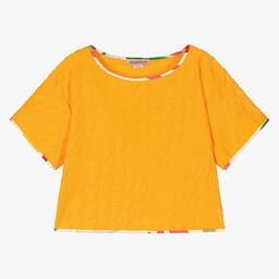 PUCCI-Желтая футболка с принтом Marmo | Childrensalon Outlet