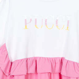 PUCCI-Teen Pink & White Logo Dress | Childrensalon Outlet