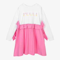 PUCCI-Teen Pink & White Logo Dress | Childrensalon Outlet