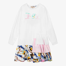 PUCCI-Teen White Ranuncoli Dress | Childrensalon Outlet