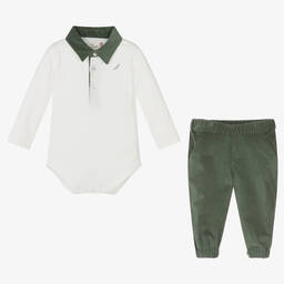 Pureté Du... Bébé-Baby Boys Green Trouser Set | Childrensalon Outlet