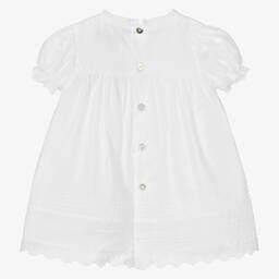 Pureté Du... Bébé-Baby Girls White Cotton Dress | Childrensalon Outlet