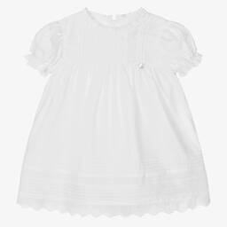 Pureté Du... Bébé-Baby Girls White Cotton Dress | Childrensalon Outlet