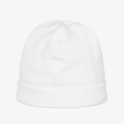 Pureté Du... Bébé-Baby Girls White Floral Cotton Hat | Childrensalon Outlet
