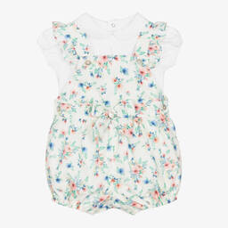 Pureté Du... Bébé-Baby Girls White & Floral Shorts Set | Childrensalon Outlet