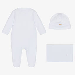 Pureté Du... Bébé-طقم أفرول قطن قطيفة لون أزرق للأطفال | Childrensalon Outlet