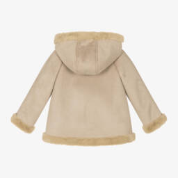 Pureté Du... Bébé-Boys Beige Suede Hooded Coat | Childrensalon Outlet