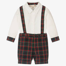 Pureté Du... Bébé-Boys Blue Tartan Shorts Set | Childrensalon Outlet