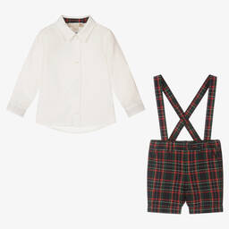 Pureté Du... Bébé-Boys Blue Tartan Shorts Set | Childrensalon Outlet