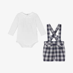 Pureté Du... Bébé-Boys Cotton Check Shorts Set | Childrensalon Outlet