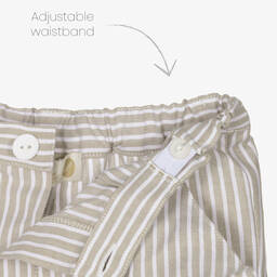 Pureté Du... Bébé-Кремовая рубашка и бежевые шорты в полоску | Childrensalon Outlet