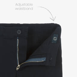 Pureté Du... Bébé-Boys Ivory & Navy Blue Cotton Trouser Set | Childrensalon Outlet