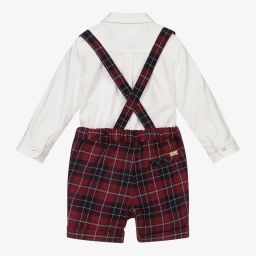 Pureté Du... Bébé-طقم شورت أطفال ولادي قطن تويل تارتان لون أحمر | Childrensalon Outlet