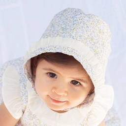 Pureté Du... Bébé-Floral Print Cotton Bonnet  | Childrensalon Outlet