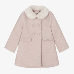 Pureté Du... Bébé-Girls Blush Buttoned Coat | Childrensalon Outlet