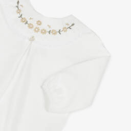 Pureté Du... Bébé-Girls Creamy Floral Cotton Romper | Childrensalon Outlet