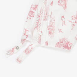 Pureté Du... Bébé-Girls' Delicate Pink Toile Bonnet | Childrensalon Outlet