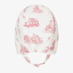 Pureté Du... Bébé-Girls' Delicate Pink Toile Bonnet | Childrensalon Outlet