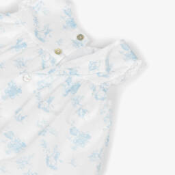 Pureté Du... Bébé-Girls Elegant Blue Toile Dress | Childrensalon Outlet