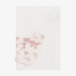 Pureté Du... Bébé-Girls Ivory and Pink Velour Blanket | Childrensalon Outlet
