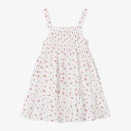 Pureté Du... Bébé-Girls Ivory Cotton Floral Frock | Childrensalon Outlet