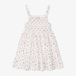 Pureté Du... Bébé-Girls Ivory Cotton Floral Frock | Childrensalon Outlet