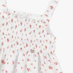 Pureté Du... Bébé-Girls Ivory Cotton Floral Frock | Childrensalon Outlet