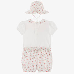 Pureté Du... Bébé-Girls Ivory & Crimson Floral Ensemble | Childrensalon Outlet