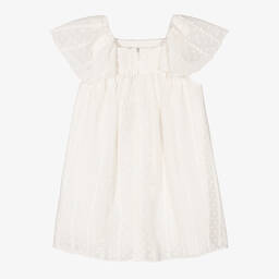Pureté Du... Bébé-Girls Ivory Embroidered Chiffon Dress | Childrensalon Outlet