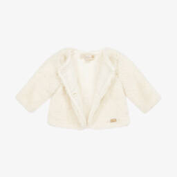 Pureté Du... Bébé-Girls Ivory Fleece Pram Jacket | Childrensalon Outlet