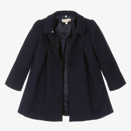Pureté Du... Bébé-Girls Navy Blue Traditional Coat | Childrensalon Outlet