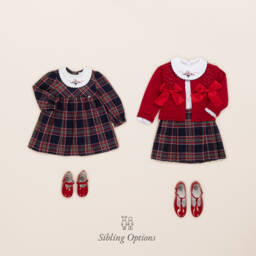 Pureté Du... Bébé-Girls Navy Tartan Cotton Frock | Childrensalon Outlet