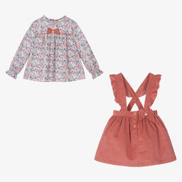 بيوريتي دو بيبي-طقم تنورة قطن كوردروي لون زهري | Childrensalon Outlet