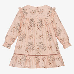 Pureté Du... Bébé-Girls Pink Floral Cotton Dress | Childrensalon Outlet