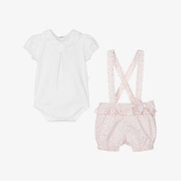 Pureté Du... Bébé-Girls Pink & White Floral Combo | Childrensalon Outlet
