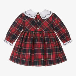 Pureté Du... Bébé-Girls Red & Navy Blue Tartan Check Dress | Childrensalon Outlet