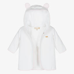 Pureté Du... Bébé-Girls White & Pink Towelling Bathrobe | Childrensalon Outlet