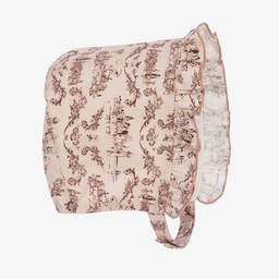 Pureté Du... Bébé-Pink Toile De Jouy Cotton Bonnet | Childrensalon Outlet