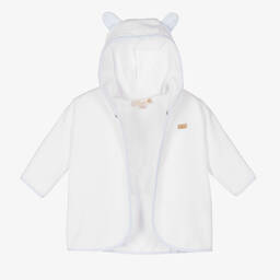 Pureté Du... Bébé-White & Blue Towelling Bathrobe | Childrensalon Outlet