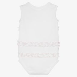 Pureté Du... Bébé-White Cotton Ruffle Bodysuit | Childrensalon Outlet